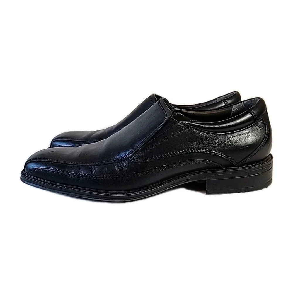 Dockers Mens Dress Loafer Sz 10.5 M Black Leather Comfort Slip on Shoe 90-27224‎
